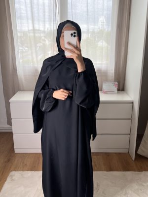 Abaya voile intégré noire
