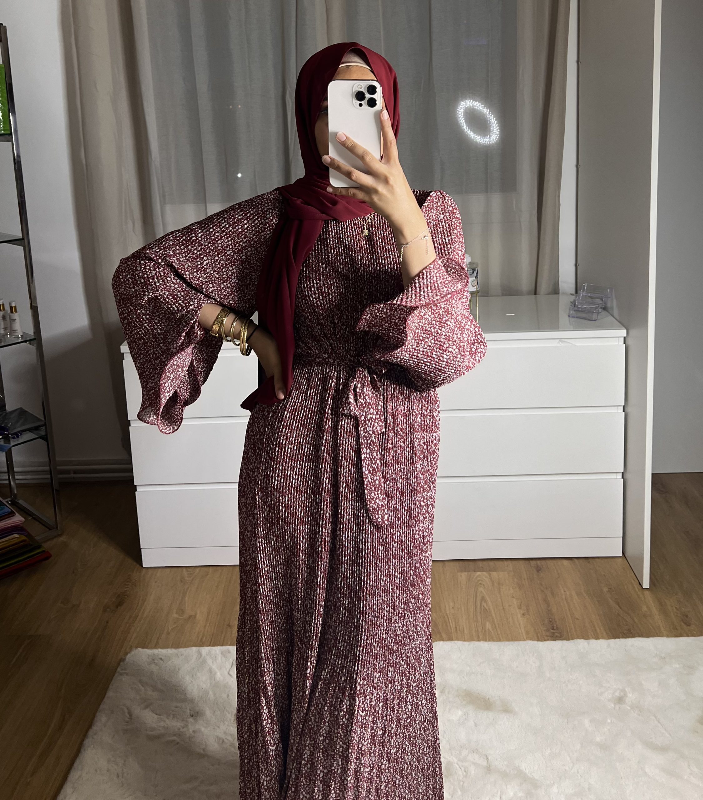 Robe fleurie rouge