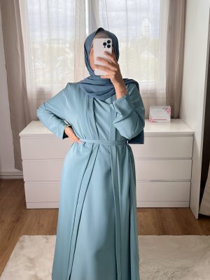 Kimono + Abaya sans manche - Bleu