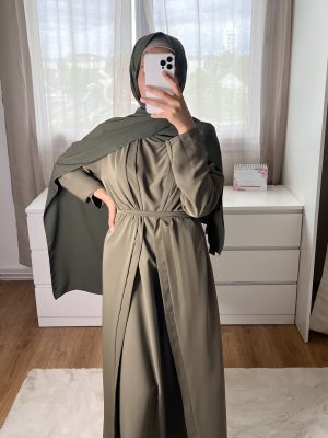Kimono + Abaya sans manche - Kaki