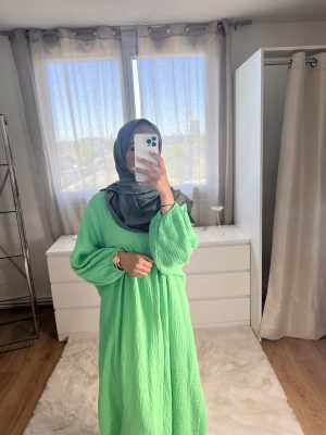 Robe gaz de coton - Vert