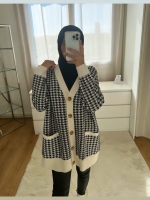 Gilet Vichy -  noir/beige